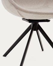 Load image into Gallery viewer, Tissiana self-centring swivel chair in beige chenille and matte black aluminium - image 14