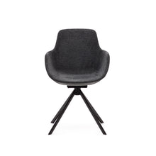 Load image into Gallery viewer, Tissiana self-centring swivel chair in dark grey chenille and matte black aluminium - image 8