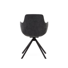 Load image into Gallery viewer, Tissiana self-centring swivel chair in dark grey chenille and matte black aluminium - image 9
