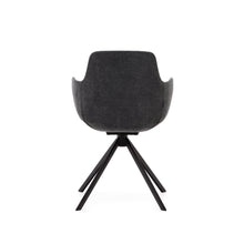 Load image into Gallery viewer, Tissiana self-centring swivel chair in dark grey chenille and matte black aluminium - image 10