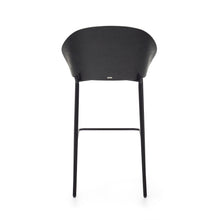 Load image into Gallery viewer, Eamy stool light grey chenille and ash wood veneer with a black finish and black metal, 77 cm - image 9