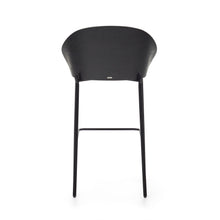 Load image into Gallery viewer, Eamy stool light grey chenille and ash wood veneer with a black finish and black metal, 77 cm - image 10