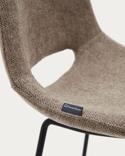 Load image into Gallery viewer, Zahara bar stool in brown with steel legs in black finish, height 76 cm FSC 100% - image 12