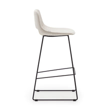 Load image into Gallery viewer, Zahara beige stool with steel in a black finish, height 76 cm FSC 100% - image 3