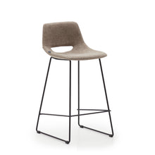 Load image into Gallery viewer, Zahara bar stool in brown with steel legs in black finish, height 65 cm FSC 100%