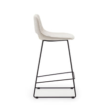 Load image into Gallery viewer, Zahara beige stool with steel in a black finish, height 65 cm FSC 100% - image 3