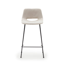 Load image into Gallery viewer, Zahara beige stool with steel in a black finish, height 65 cm FSC 100% - image 8