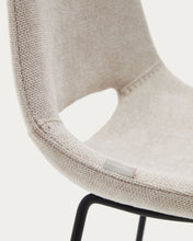 Load image into Gallery viewer, Zahara beige stool with steel in a black finish, height 65 cm FSC 100% - image 12