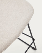 Load image into Gallery viewer, Zahara beige stool with steel in a black finish, height 65 cm FSC 100% - image 13