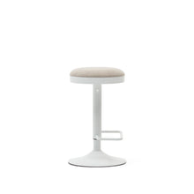 Load image into Gallery viewer, Zaib stool in beige chenille and matt white steel height 63-84 cm FSC 100% - image 4