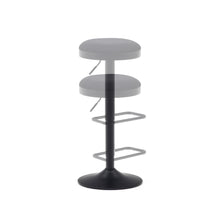 Load image into Gallery viewer, Zaib stool in black chenille and matt black steel height 63-84 cm FSC 100% - image 7