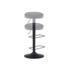 Load image into Gallery viewer, Zaib stool in black chenille and matt black steel height 63-84 cm FSC 100% - image 8
