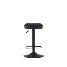 Load image into Gallery viewer, Zaib stool in black chenille and matt black steel height 63-84 cm FSC 100% - image 9