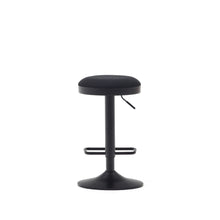 Load image into Gallery viewer, Zaib stool in black chenille and matt black steel height 63-84 cm FSC 100% - image 11