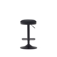 Load image into Gallery viewer, Zaib stool in black chenille and matt black steel height 63-84 cm FSC 100% - image 12