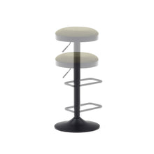 Load image into Gallery viewer, Zaib stool in dark green chenille and matt black steel height 63-84 cm FSC 100% - image 7