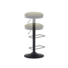 Load image into Gallery viewer, Zaib stool in dark green chenille and matt black steel height 63-84 cm FSC 100% - image 8