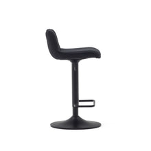Load image into Gallery viewer, Zenda stool in black chenille and matt black steel 81-102 cm FSC 100% - image 3