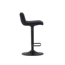 Load image into Gallery viewer, Zenda stool in black chenille and matt black steel 81-102 cm FSC 100% - image 4