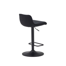 Load image into Gallery viewer, Zenda stool in black chenille and matt black steel 81-102 cm FSC 100% - image 5