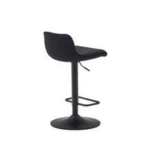 Load image into Gallery viewer, Zenda stool in black chenille and matt black steel 81-102 cm FSC 100% - image 6