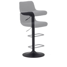 Load image into Gallery viewer, Zenda stool in black chenille and matt black steel 81-102 cm FSC 100% - image 8