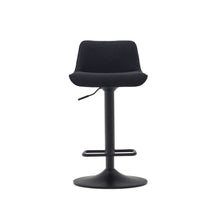 Load image into Gallery viewer, Zenda stool in black chenille and matt black steel 81-102 cm FSC 100% - image 9