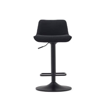 Load image into Gallery viewer, Zenda stool in black chenille and matt black steel 81-102 cm FSC 100% - image 10