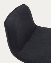 Load image into Gallery viewer, Zenda stool in black chenille and matt black steel 81-102 cm FSC 100% - image 16
