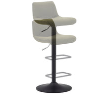Load image into Gallery viewer, Zenda stool in dark green chenille and matt black steel height 81-102 cm FSC 100% - image 8