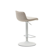 Load image into Gallery viewer, Zenda stool in beige chenille and matt white steel 81-102 cm FSC 100% - image 6