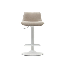 Load image into Gallery viewer, Zenda stool in beige chenille and matt white steel 81-102 cm FSC 100% - image 9