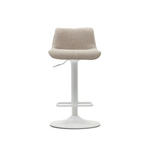 Load image into Gallery viewer, Zenda stool in beige chenille and matt white steel 81-102 cm FSC 100% - image 10