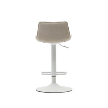 Load image into Gallery viewer, Zenda stool in beige chenille and matt white steel 81-102 cm FSC 100% - image 11