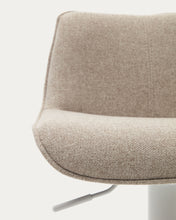 Load image into Gallery viewer, Zenda stool in beige chenille and matt white steel 81-102 cm FSC 100% - image 14