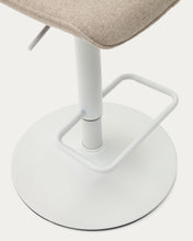 Load image into Gallery viewer, Zenda stool in beige chenille and matt white steel 81-102 cm FSC 100% - image 15