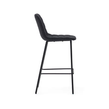 Load image into Gallery viewer, Zunilda stool in black chenille and steel finished with matt black height 65 cm FSC 100% - image 3