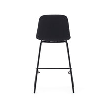 Load image into Gallery viewer, Zunilda stool in black chenille and steel finished with matt black height 65 cm FSC 100% - image 9