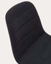 Load image into Gallery viewer, Zunilda stool in black chenille and steel finished with matt black height 65 cm FSC 100% - image 13