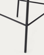 Load image into Gallery viewer, Zunilda stool in black chenille and steel finished with matt black height 65 cm FSC 100% - image 14