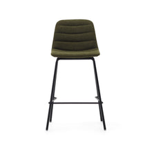 Load image into Gallery viewer, Zunilda stool in dark green and steel chenille with matt black finish height 65 cm FSC 100% - image 7