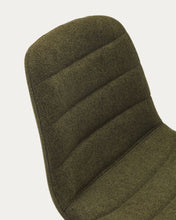 Load image into Gallery viewer, Zunilda stool in dark green and steel chenille with matt black finish height 65 cm FSC 100% - image 13