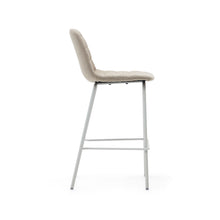 Load image into Gallery viewer, Zunilda stool in beige chenille and steel with matt white finish height 65 cm FSC 100% - image 3