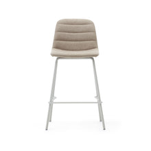 Load image into Gallery viewer, Zunilda stool in beige chenille and steel with matt white finish height 65 cm FSC 100% - image 7
