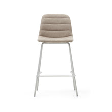 Load image into Gallery viewer, Zunilda stool in beige chenille and steel with matt white finish height 65 cm FSC 100% - image 8