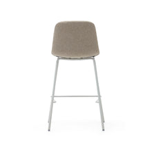 Load image into Gallery viewer, Zunilda stool in beige chenille and steel with matt white finish height 65 cm FSC 100% - image 9