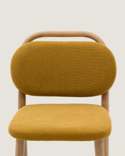 Load image into Gallery viewer, Helda stool in mustard chenille and solid oak wood FSC Mix Credit 65 cm - image 6