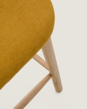 Load image into Gallery viewer, Helda stool in mustard chenille and solid oak wood FSC Mix Credit 65 cm - image 8