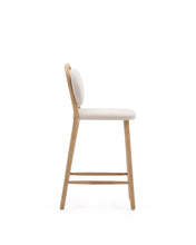 Load image into Gallery viewer, Helda stool in beige chenille and solid oak wood FSC Mix Credit 65 cm - image 2