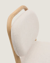 Load image into Gallery viewer, Helda stool in beige chenille and solid oak wood FSC Mix Credit 65 cm - image 7